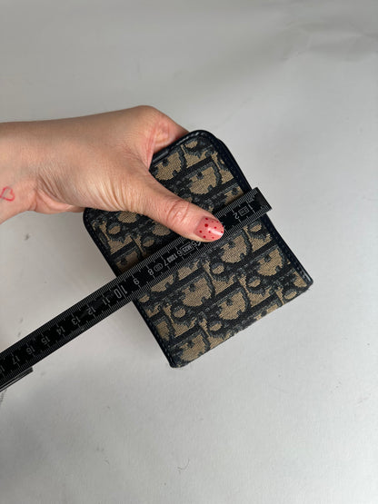 Vintage Dior Oblique Monogram Wallet Beige Navy