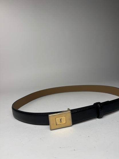 Vintage Yves Saint Laurent Leather Belt black