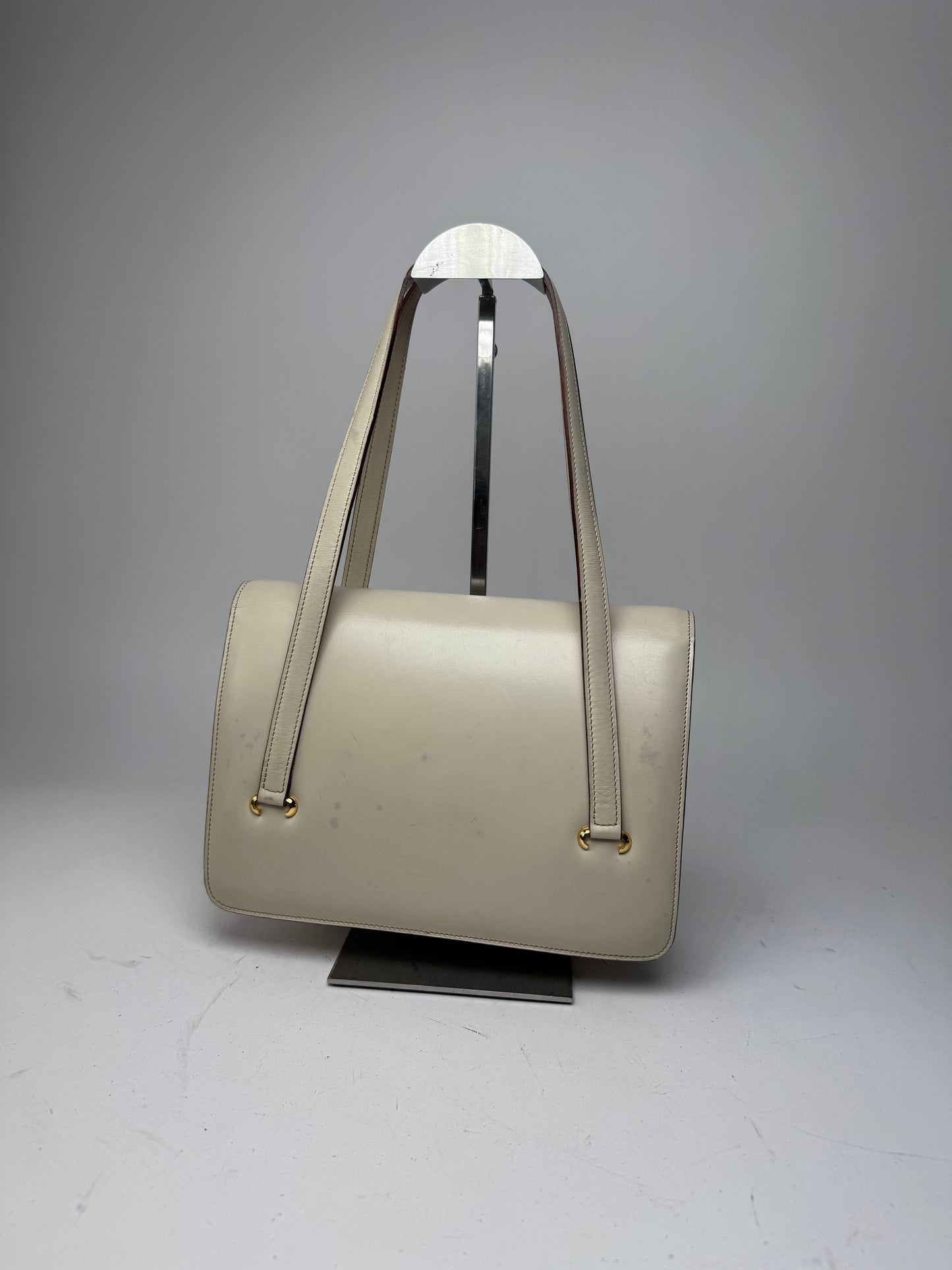 Vintage Celine Leather Handbag White