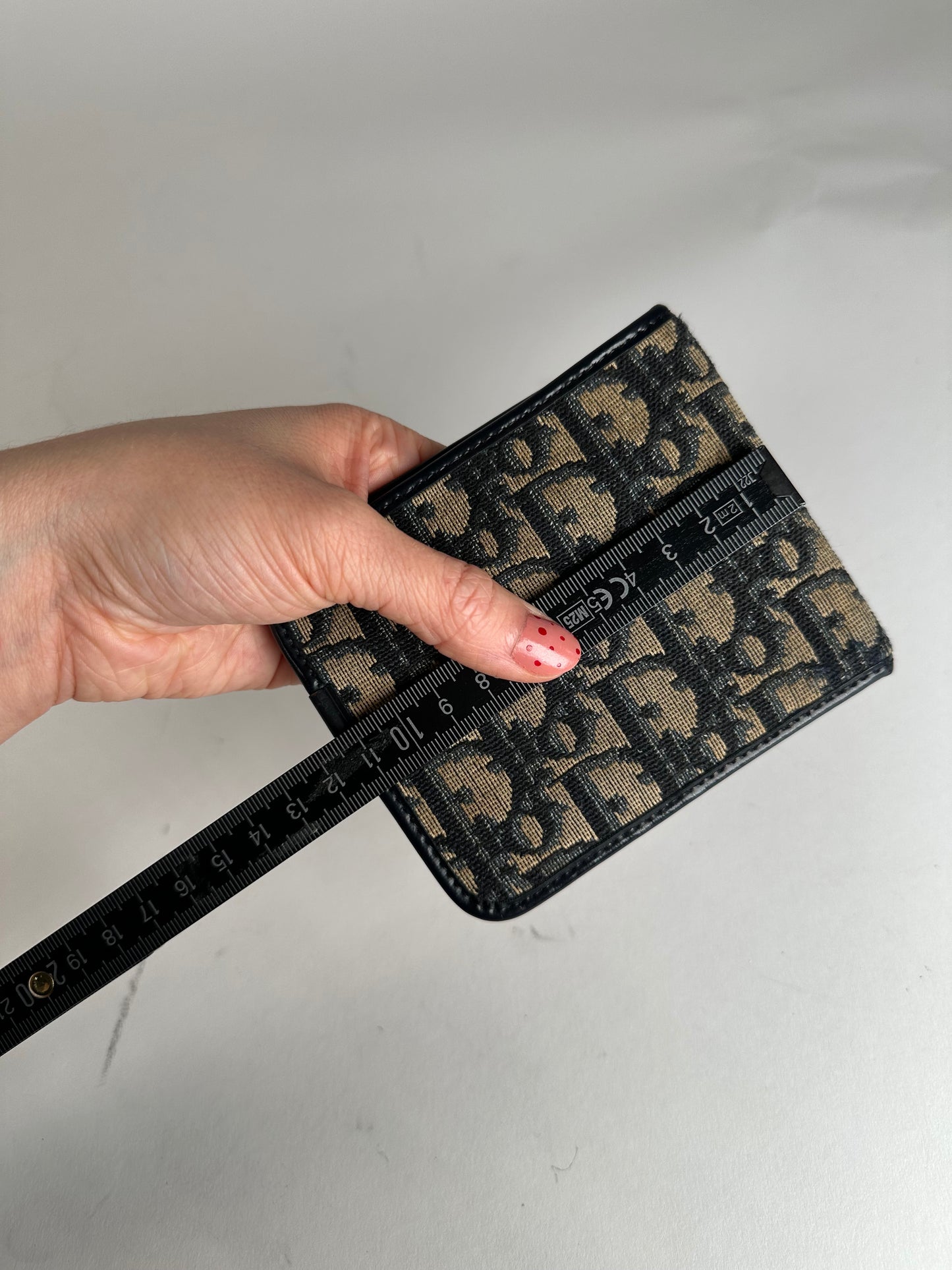 Vintage Dior Oblique Monogram Wallet Beige Navy