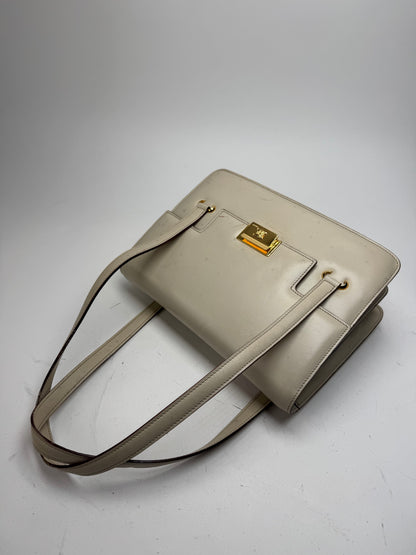 Vintage Celine Leather Handbag White