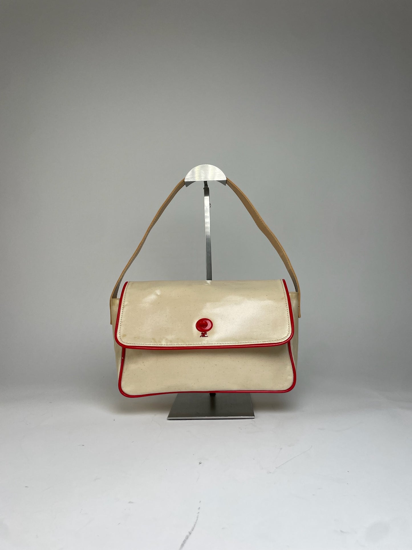 Vintage Courreges Patent Leather Bag White