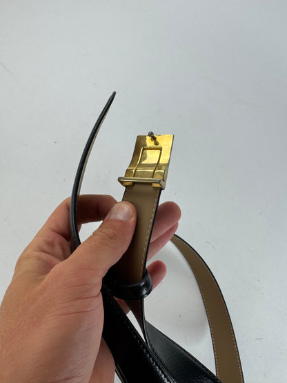 Vintage Yves Saint Laurent Leather Belt black