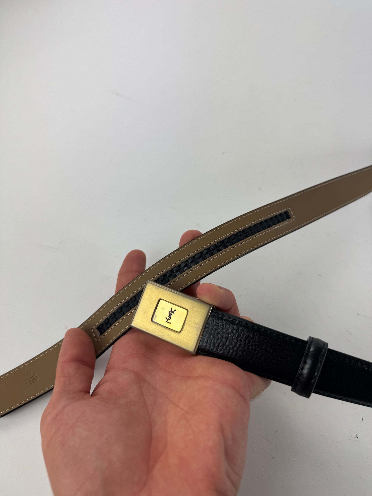 Vintage Yves Saint Laurent Leather Belt black