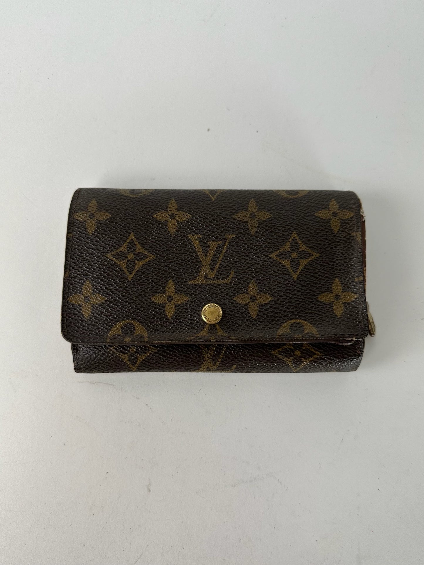 Vintage Louis Vuitton Leather Monogram Wallet Brown
