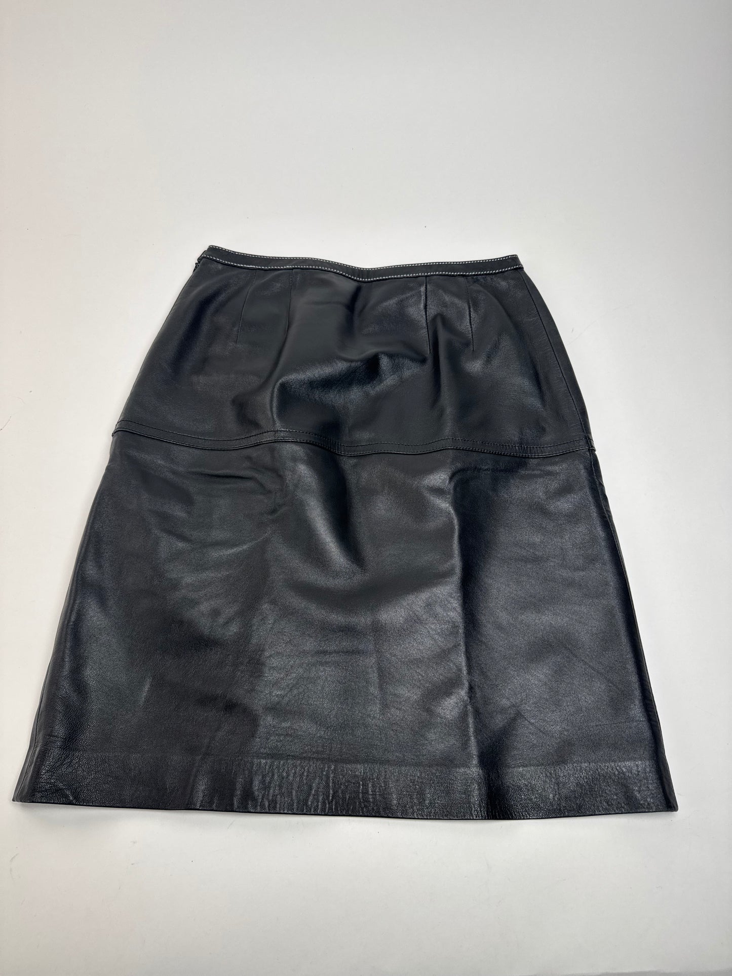 Vintage Courreges Leather Skirt Black