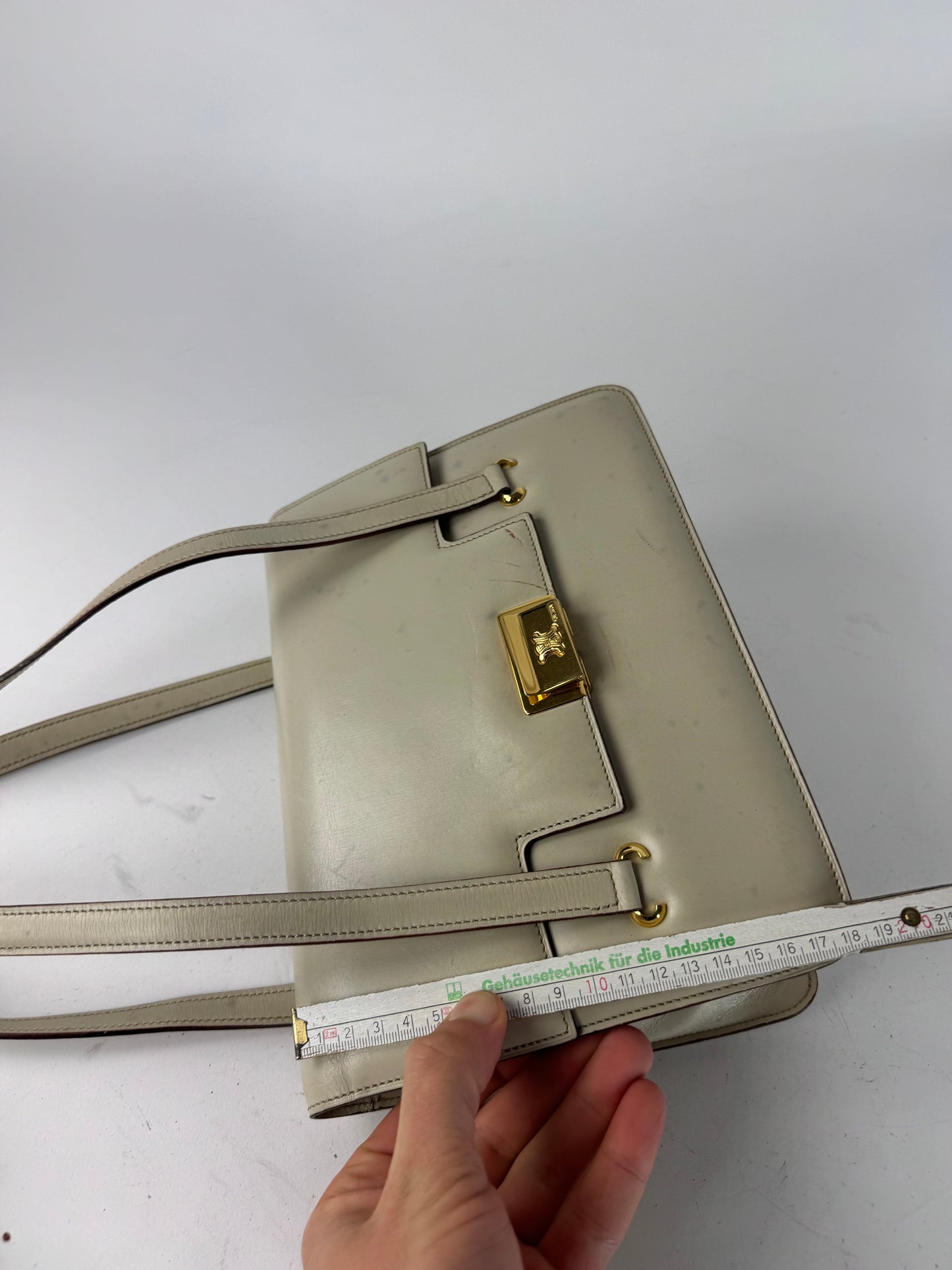 Vintage Celine Leather Handbag White