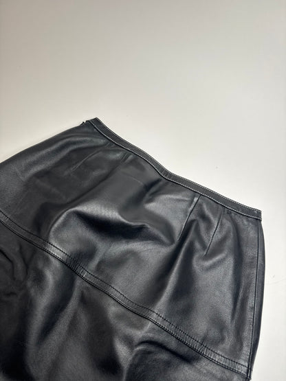 Vintage Courreges Leather Skirt Black