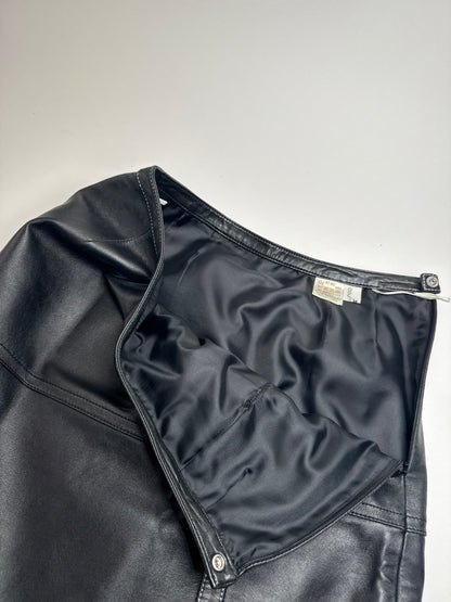 Vintage Courreges Leather Skirt Black