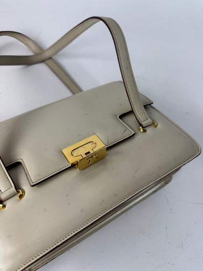Vintage Celine Leather Handbag White