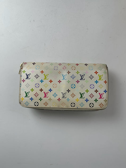 Vintage Louis Vuitton Murakami Leather Wallet White