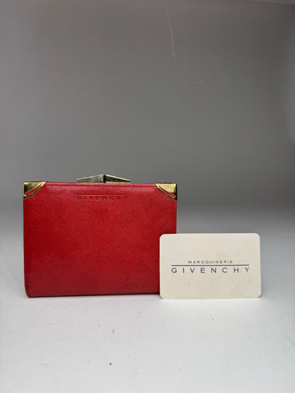 Vintage  Givenchy GV3 leather wallet Red