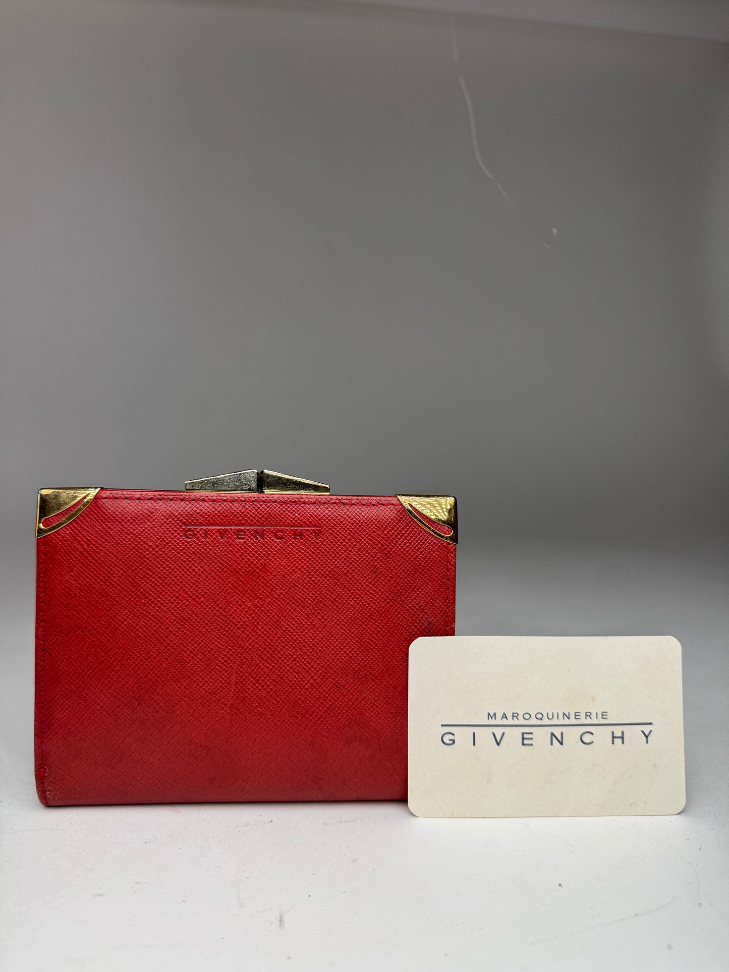 Vintage  Givenchy GV3 leather wallet Red