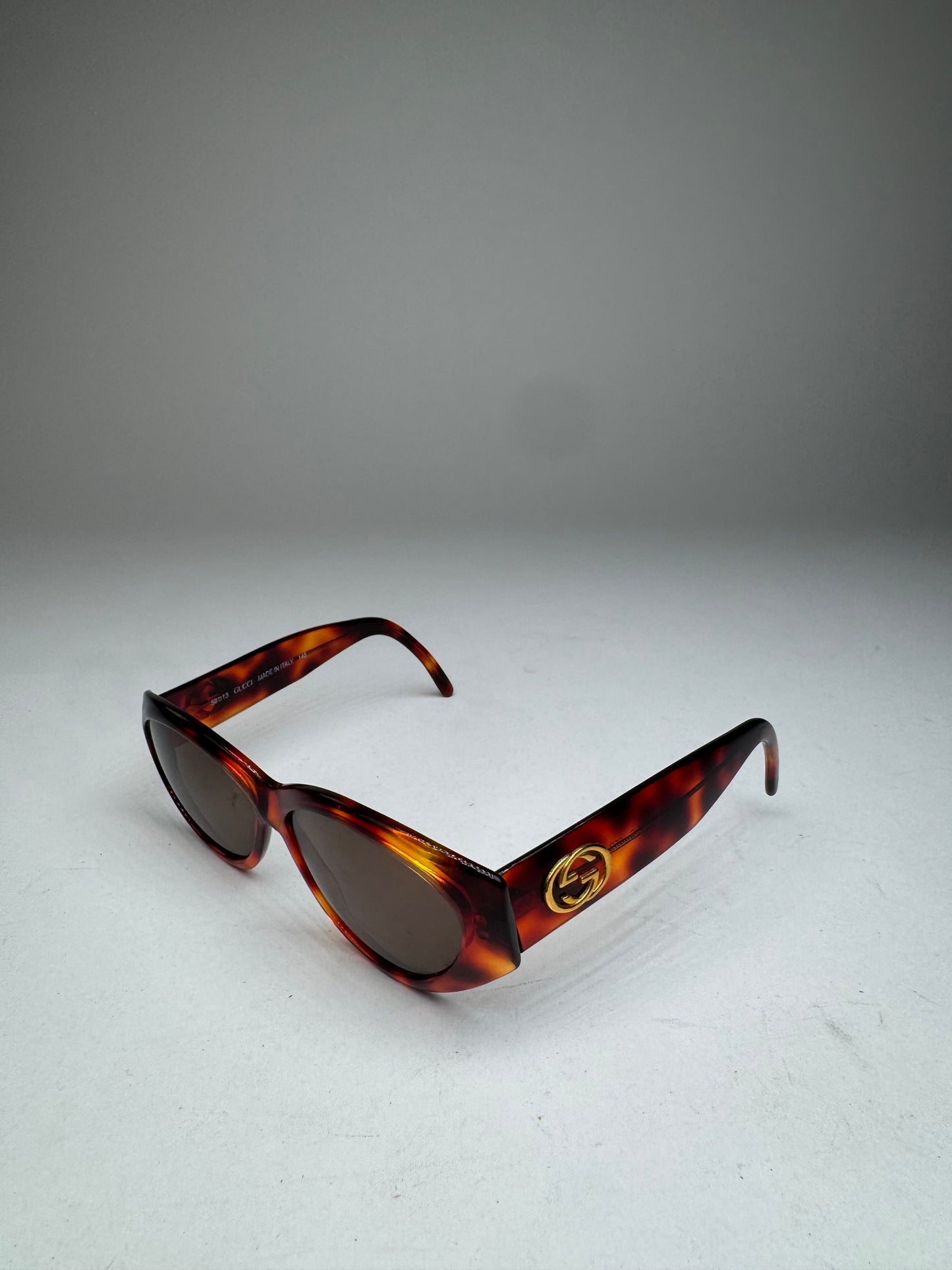 Vintage Gucci Retro Sunglasses Leopard Emblossed