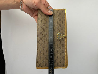 Vintage Gucci GG Plus Bifold Wallet Late 1970s Brown Beige