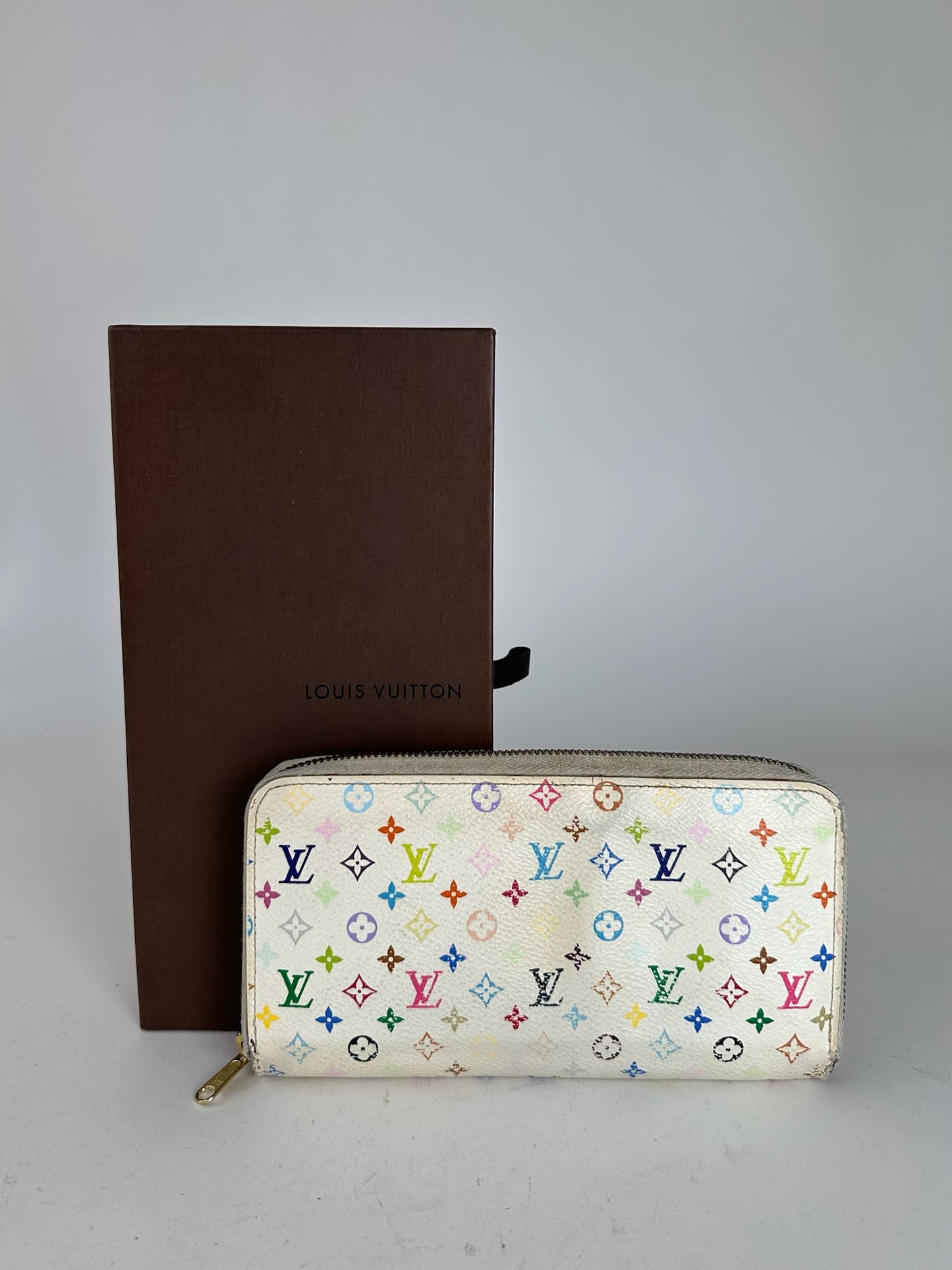 Vintage Louis Vuitton Murakami Leather Wallet White