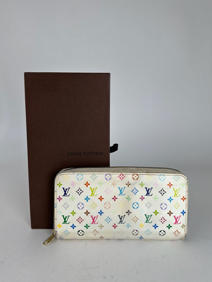 Vintage Louis Vuitton Murakami Leather Wallet White