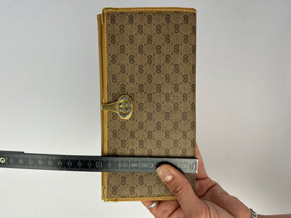 Vintage Gucci GG Plus Bifold Wallet Late 1970s Brown Beige