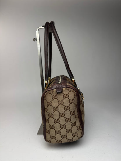 Sac eBay vintage en toile et cuir Monogrammé Gucci beige marron
