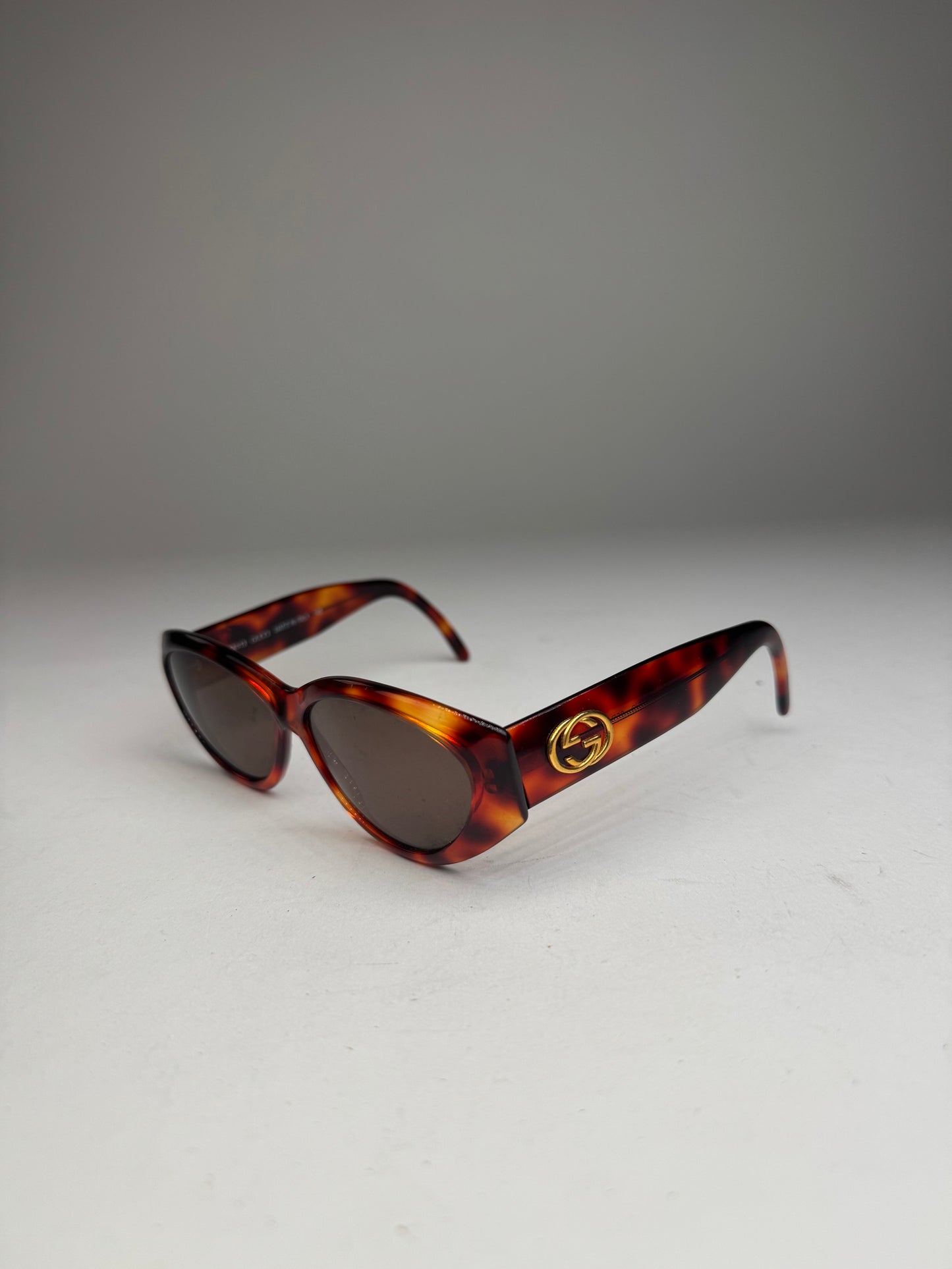 Vintage Gucci Retro Sunglasses Leopard Emblossed