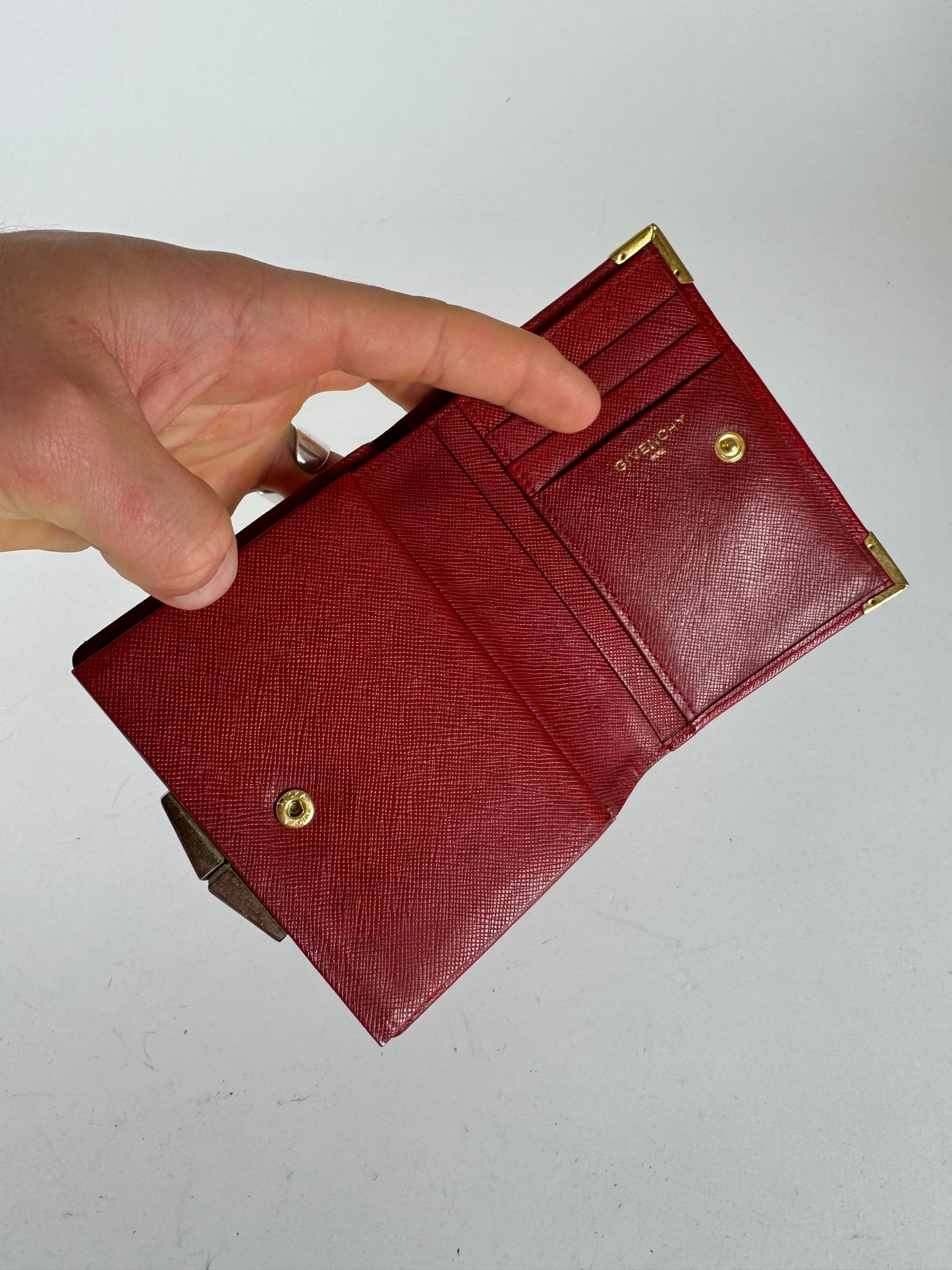 Vintage  Givenchy GV3 leather wallet Red