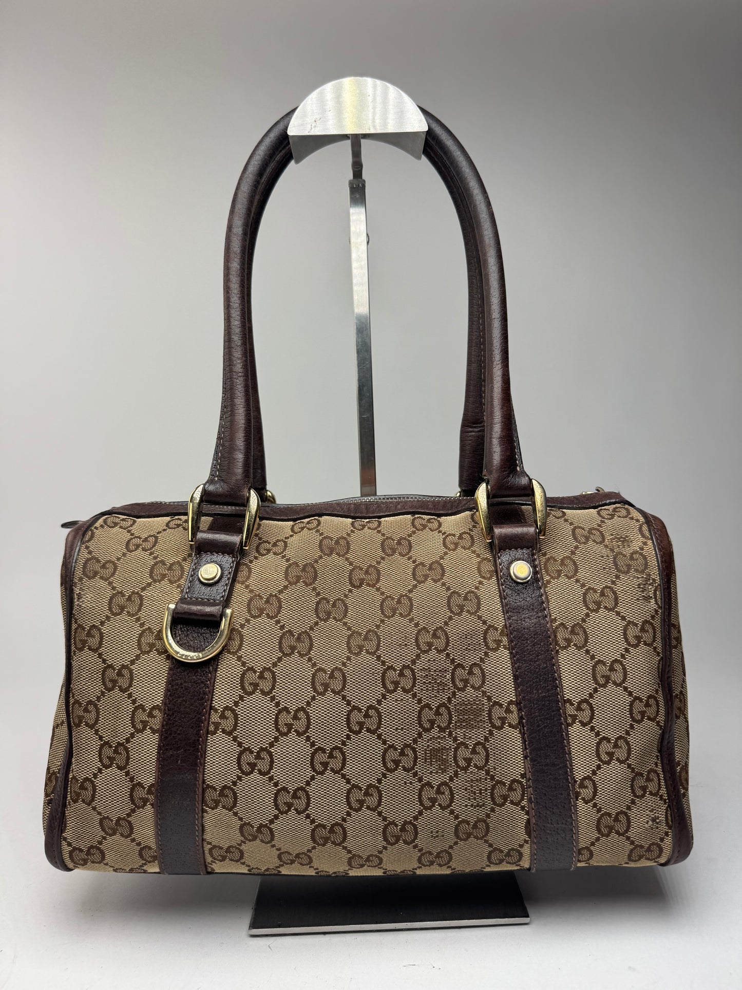 Sac eBay vintage en toile et cuir Monogrammé Gucci beige marron