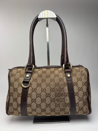 Sac eBay vintage en toile et cuir Monogrammé Gucci beige marron