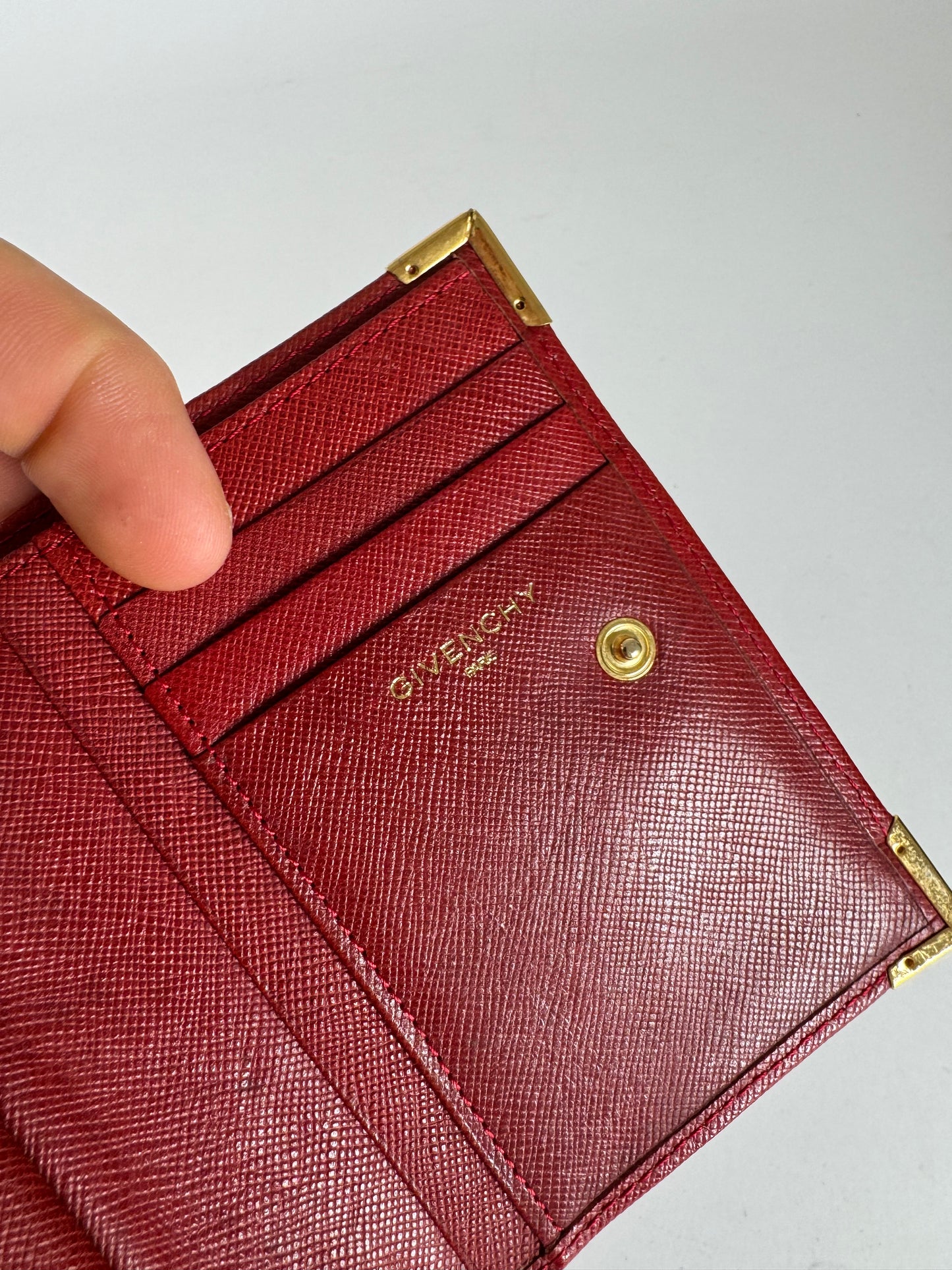 Vintage  Givenchy GV3 leather wallet Red