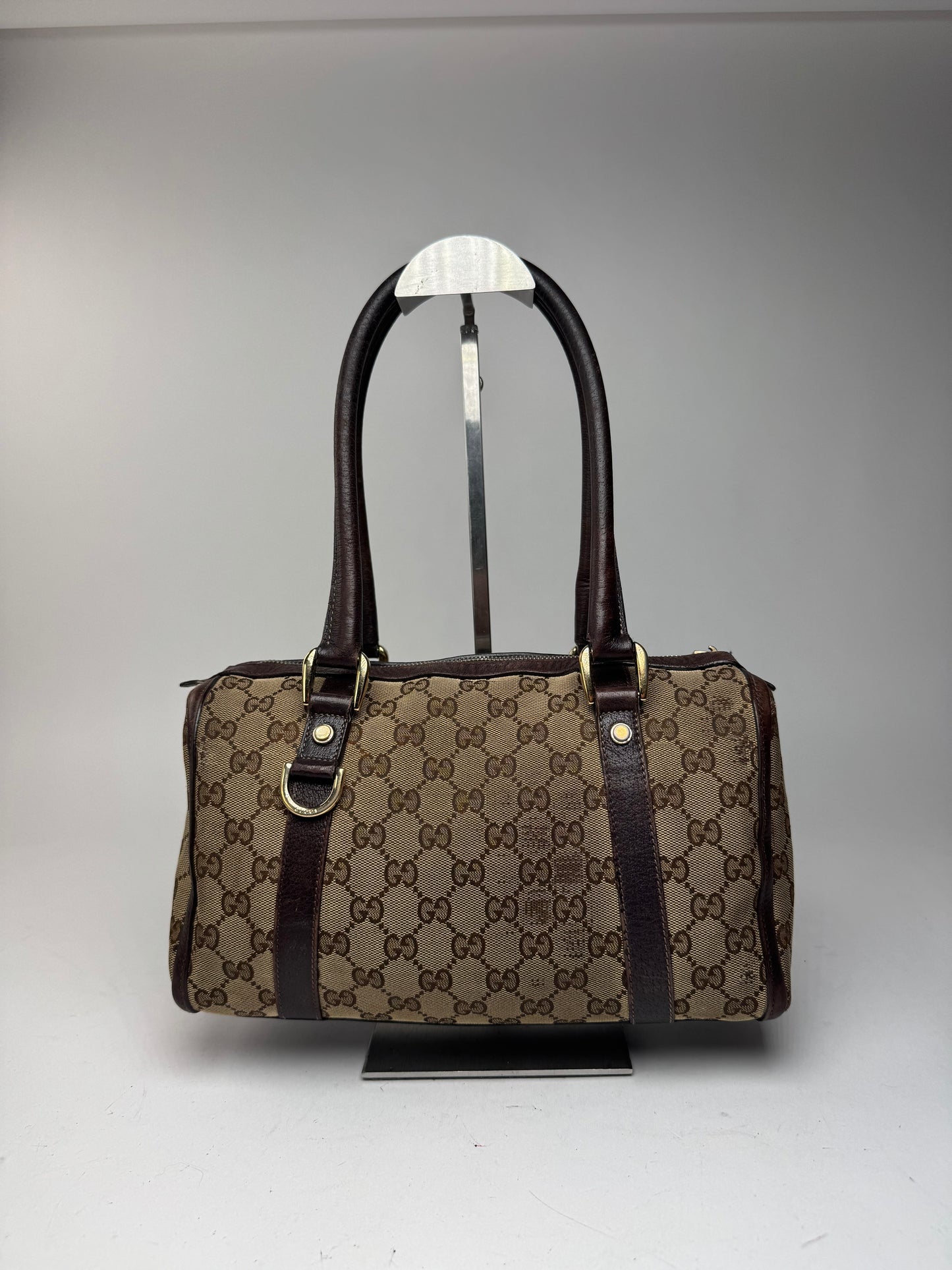 Sac eBay vintage en toile et cuir Monogrammé Gucci beige marron