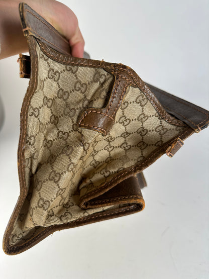Vintage Gucci GG Supreme Chain Shoulder Bag Beige Brown