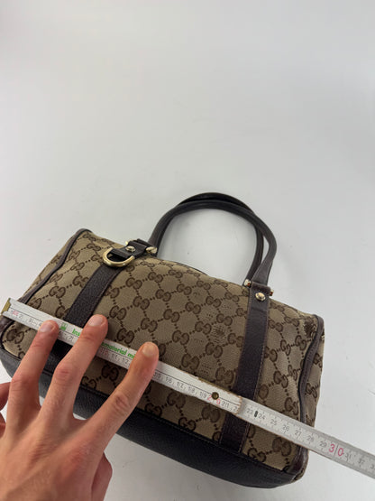 Sac eBay vintage en toile et cuir Monogrammé Gucci beige marron