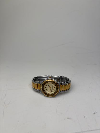 Vintage Courreges Stainless Steel Bracelet Watch Gold Silver