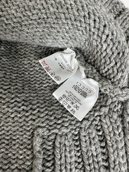 Vintage Gucci Wool Poncho Grey M