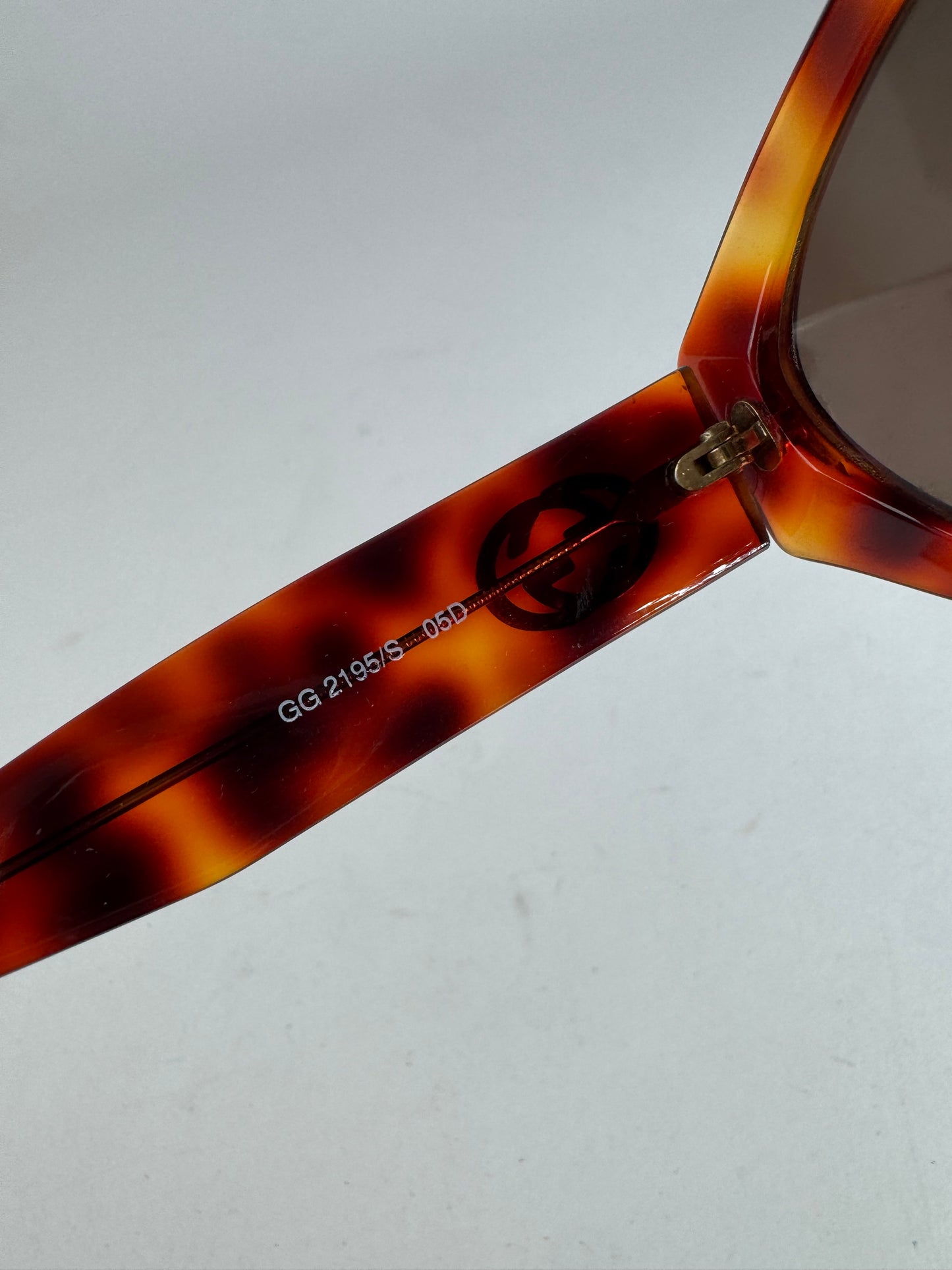 Vintage Gucci Retro Sunglasses Leopard Emblossed