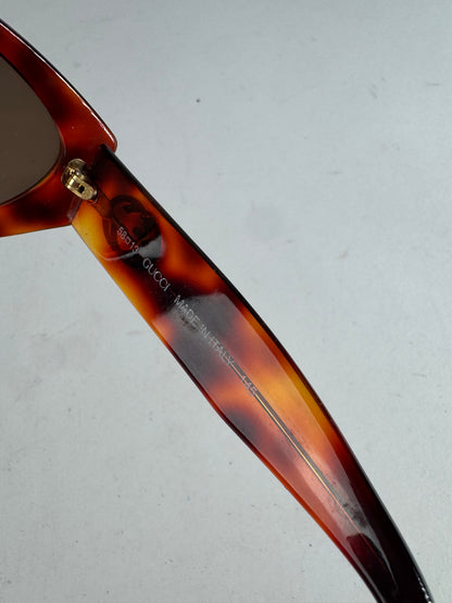 Vintage Gucci Retro Sunglasses Leopard Emblossed