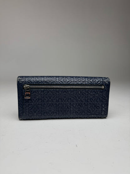 Vintage Loewe Madrid monogram leather wallet navy