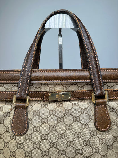 Vintage Gucci GG Supreme Chain Shoulder Bag Beige Brown