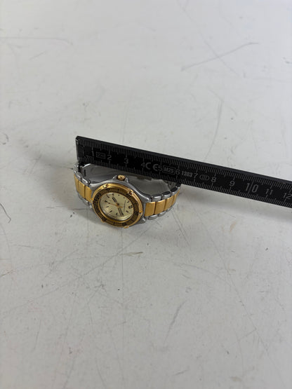 Vintage Courreges Stainless Steel Bracelet Watch Gold Silver