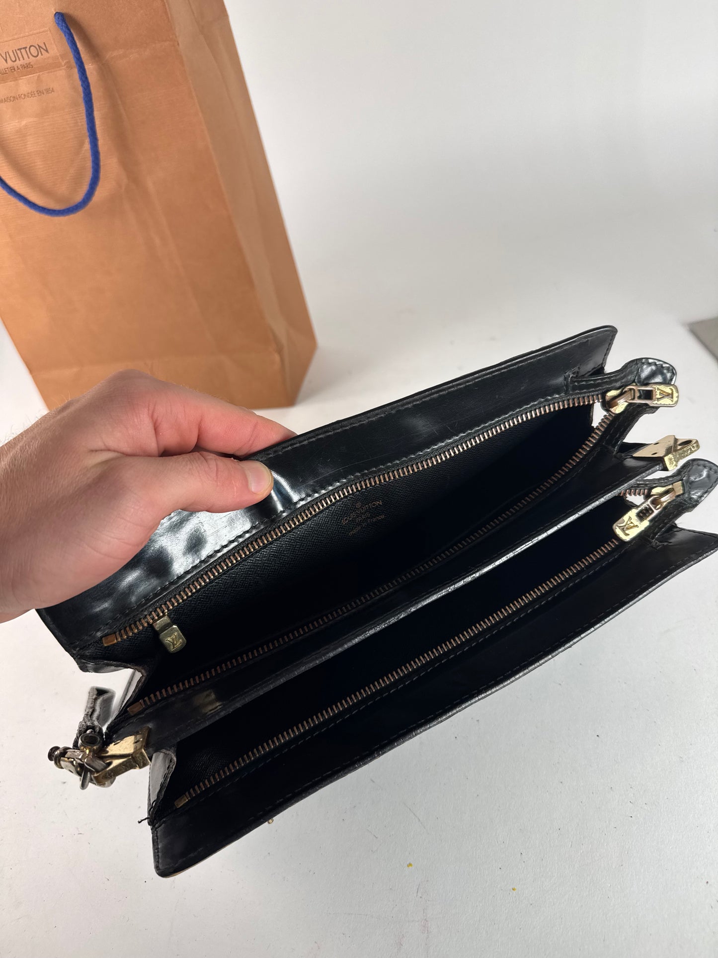 Vintage Louis Vuitton EPI Leather Clutch Black