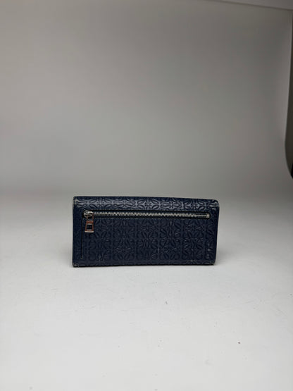 Vintage Loewe Madrid monogram leather wallet navy