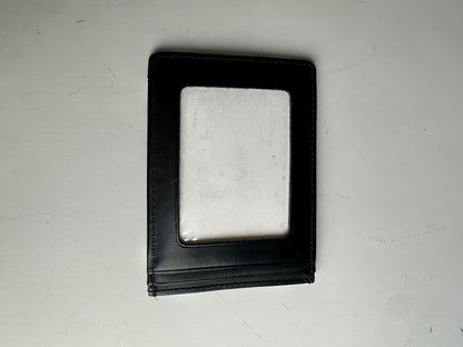 Vintage Courreges Leather Card Holder Black White Silver Logo