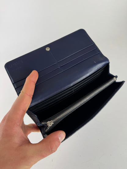 Vintage Loewe Madrid monogram leather wallet navy