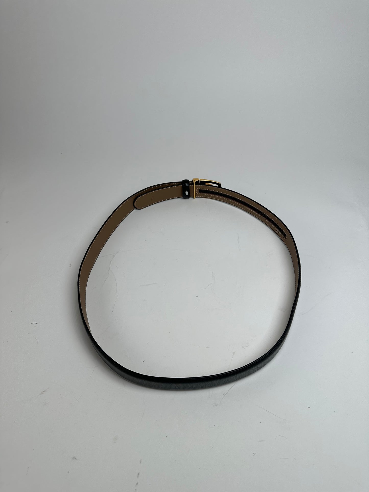 Vintage YSL Snake Emblossed Leather Belt Black