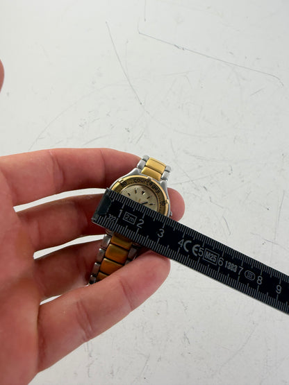 Vintage Courreges Stainless Steel Bracelet Watch Gold Silver