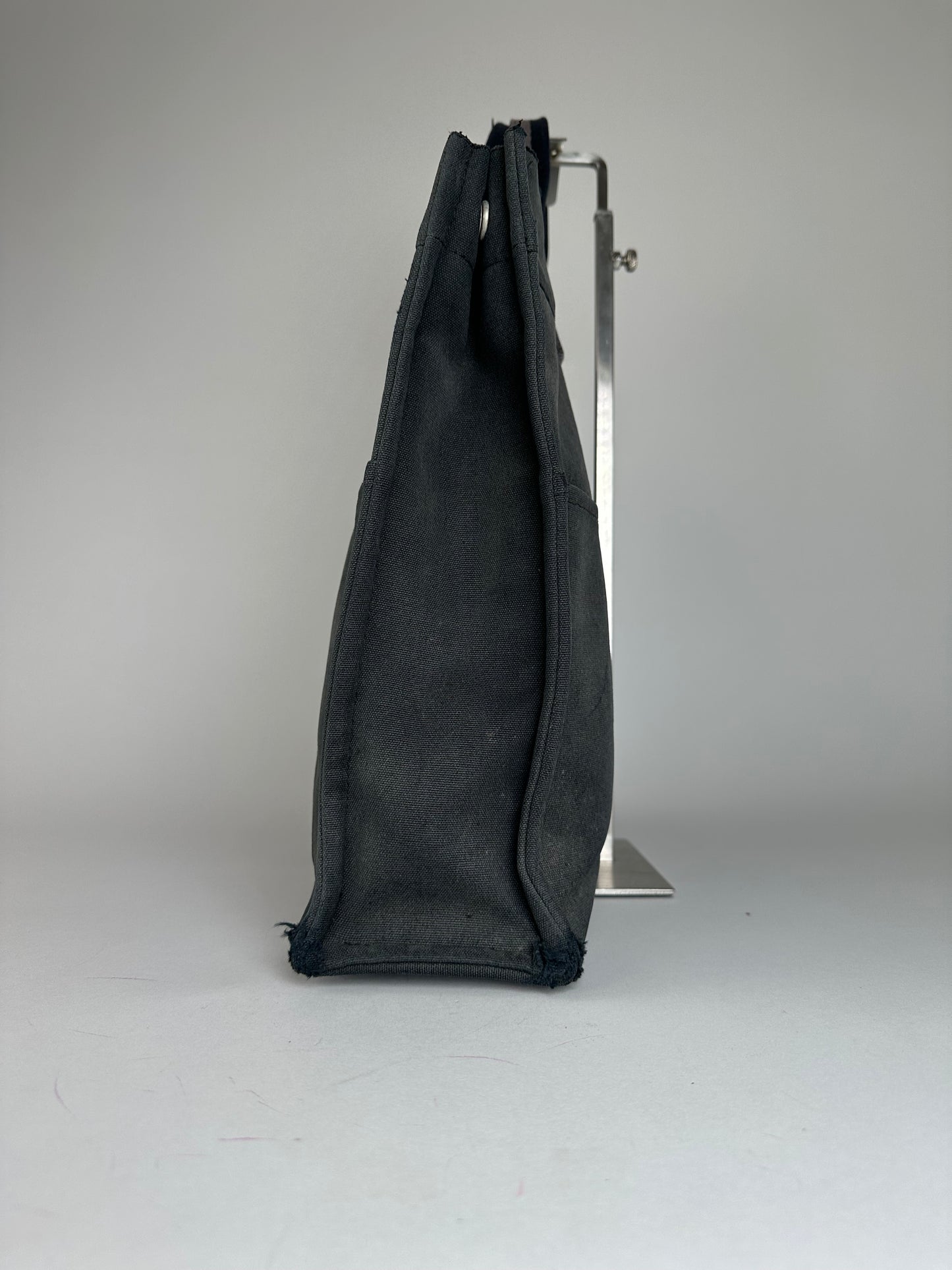 Vintage Hermes Canvas Tote Bag Black Grey