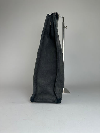 Vintage Hermes Canvas Tote Bag Black Grey