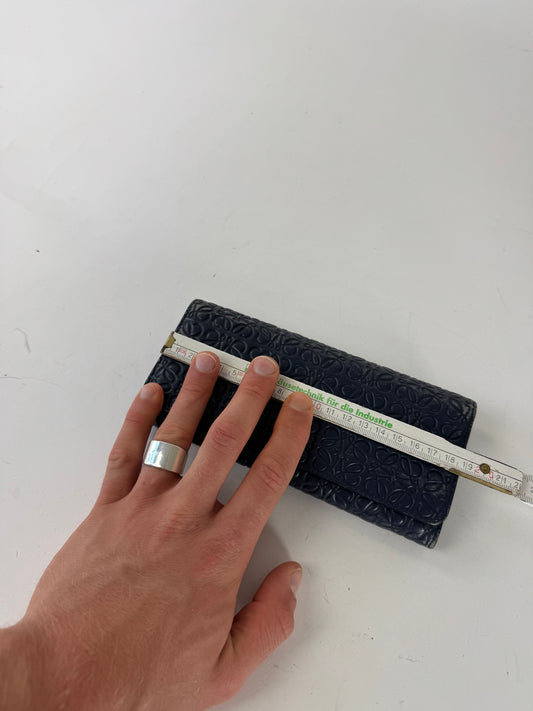 Vintage Loewe Madrid monogram leather wallet navy
