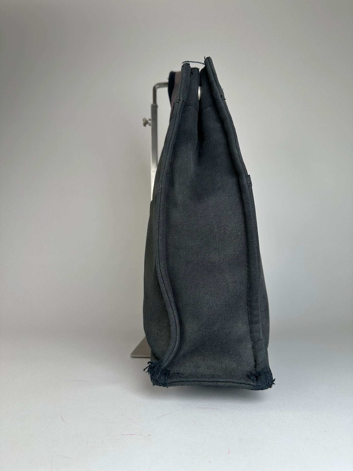 Vintage Hermes Canvas Tote Bag Black Grey