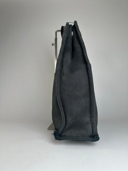 Vintage Hermes Canvas Tote Bag Black Grey