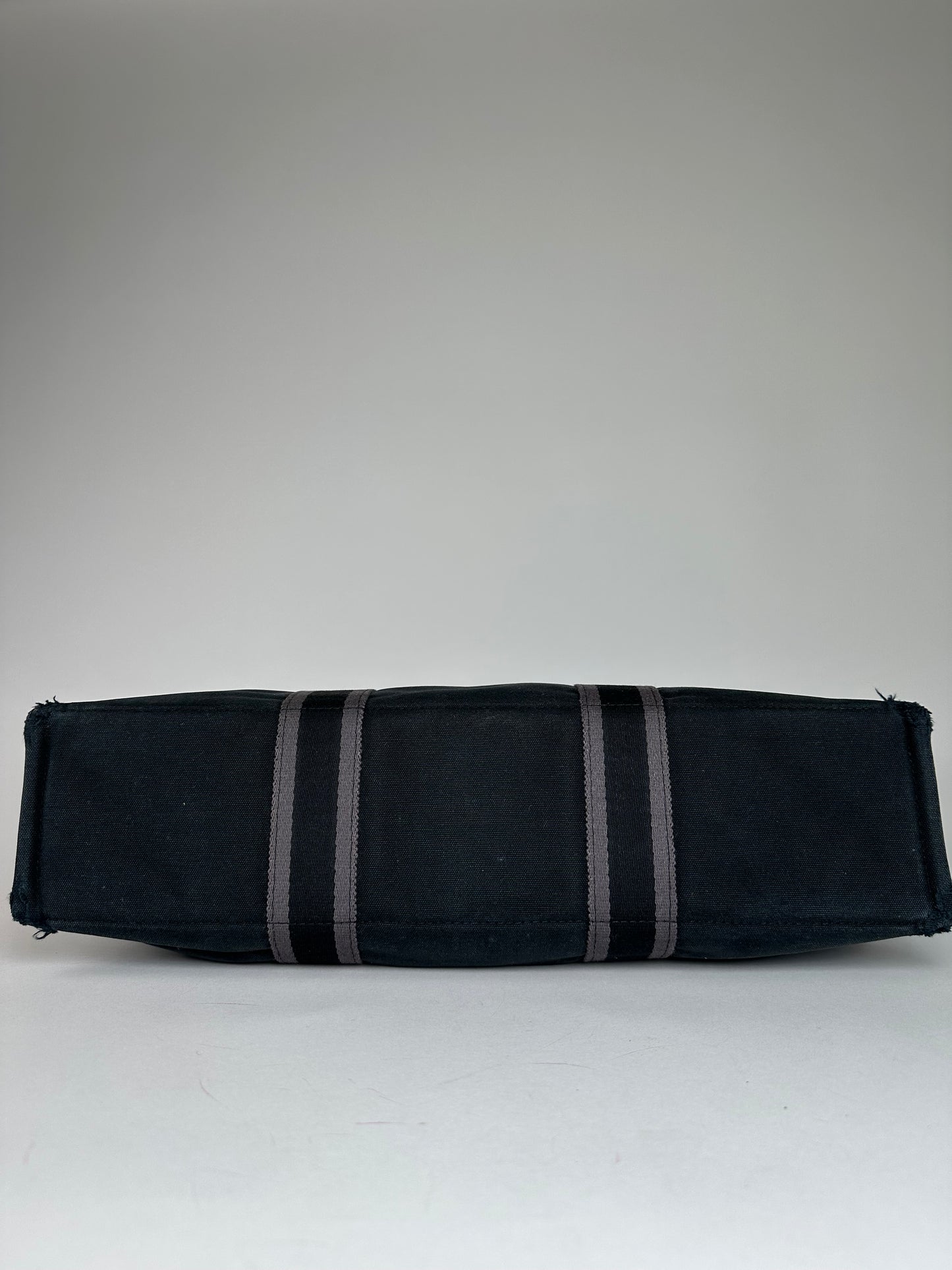 Vintage Hermes Canvas Tote Bag Black Grey